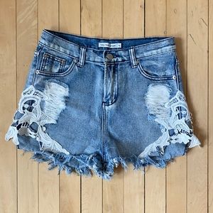 Denim High-Waisted Shorts
